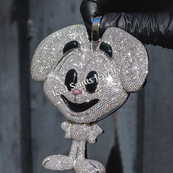 Iced Out Pendant Cartoon Etsy