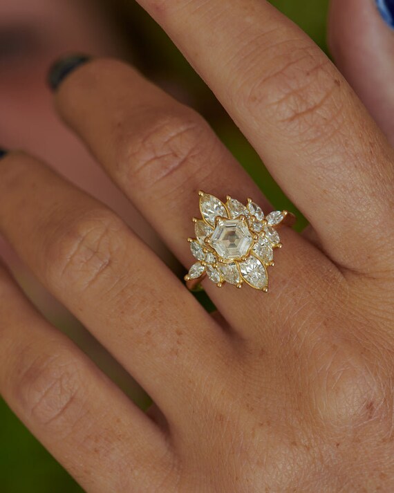 Hexagon gatsby hotsell ring
