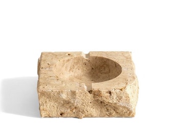WINE BOTTLE HOLDER, Natural Stone Travertine Wine and Champagne Chiller, Holder - Red Travertine Jewelry Holder, Silver Travertine Catchall