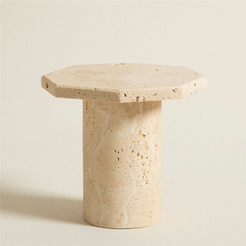 TRAVERTINE STAND Natural Stone Stand OCTAGON Table Decor Etsy