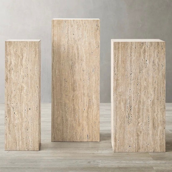 Stone block on sale side table