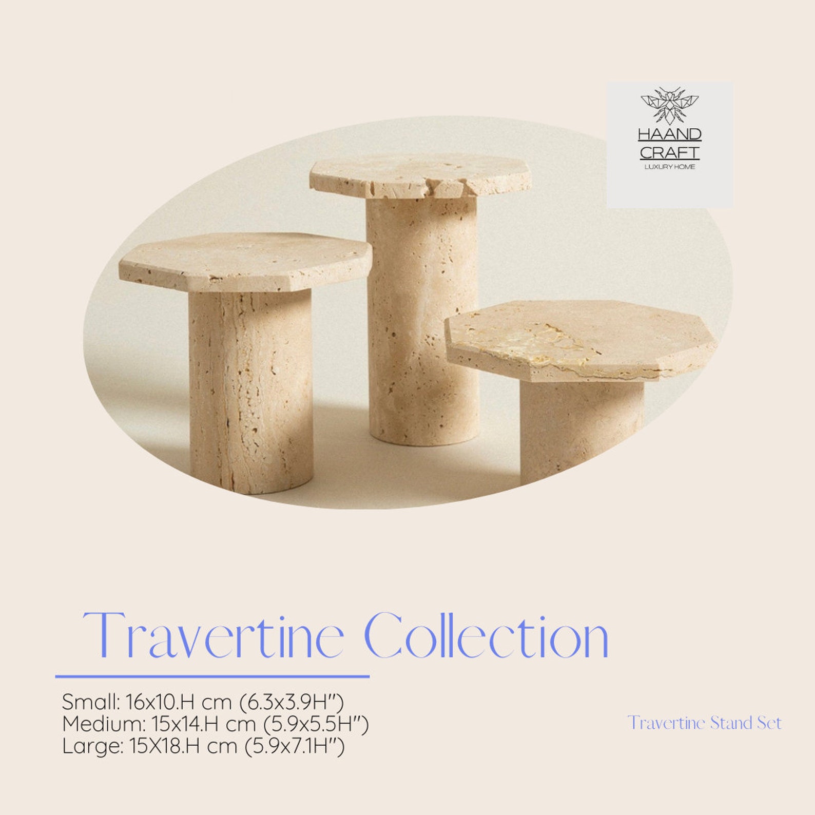 TRAVERTINE STAND Natural Stone Stand OCTAGON Table Decor Etsy UK