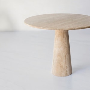 IDE BISTRO TABLE, Travertine Round Top Dining Table, Natural Stone Travertine, Modern Kitchen ...