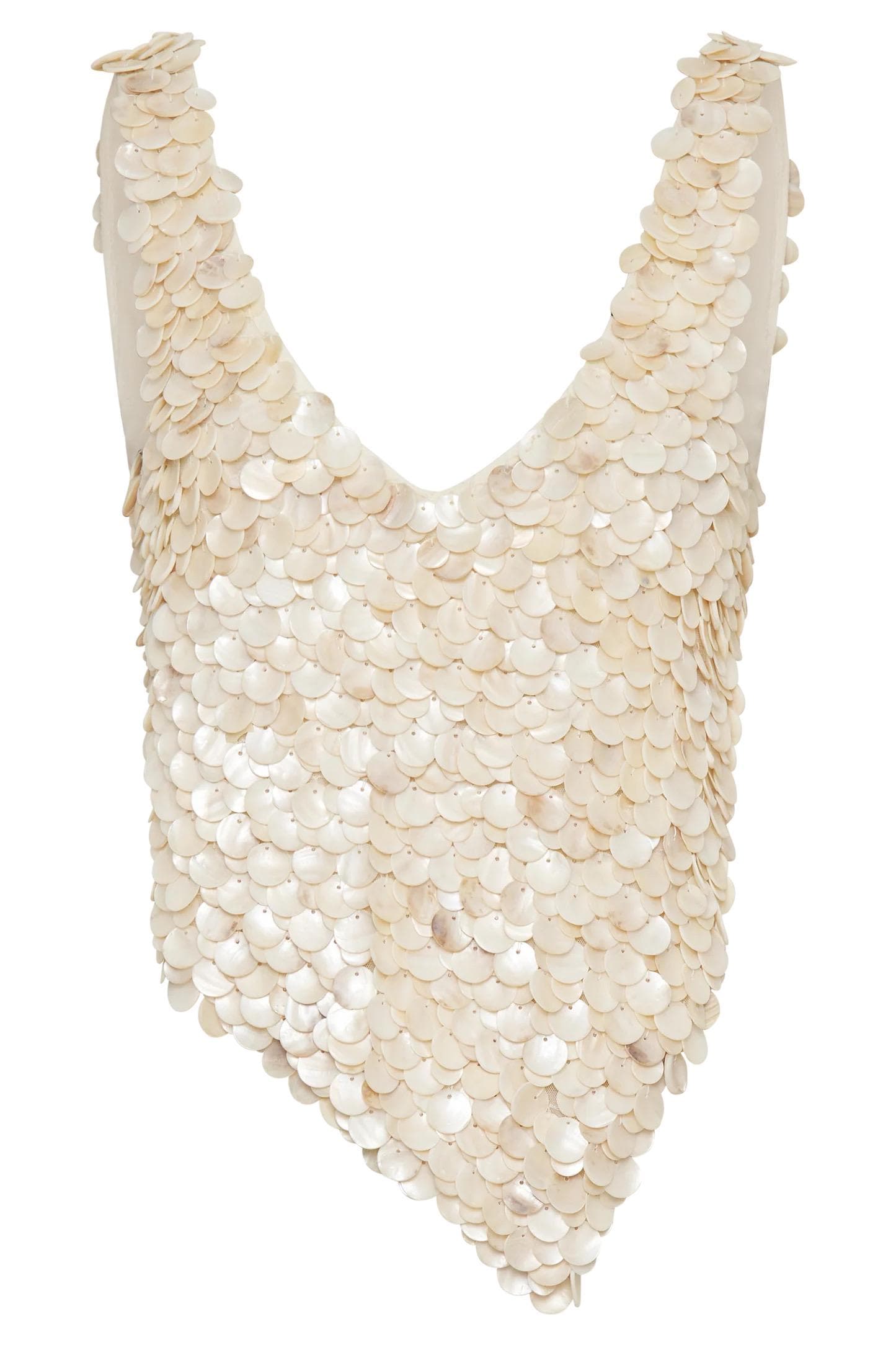 Handmade Mother of Pearl Beaded Halter Top