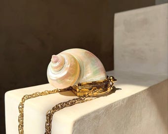 Perlmutt Muschel Tasche: Handgemachte Strand Clutch, Mermaidcore Style