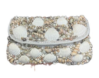 Handgemachte Muschel Clutch Tasche : Braut Abend Geldbörse