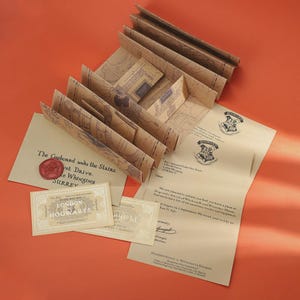 Carta de admisión personalizada a Hogwarts, Boleto del Expreso de Hogwarts, Mapa del Merodeador