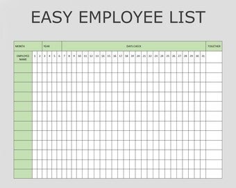 Employee Monthly Work Schedule Template Etsy Employee Monthly Work Schedule Template Etsy