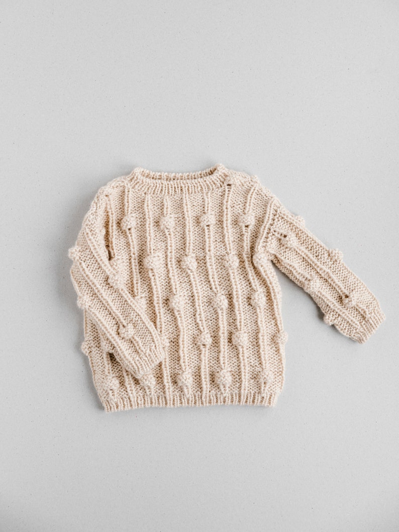 Wool sweater, Baby hand knitted sweater, Cozy jumper image 4