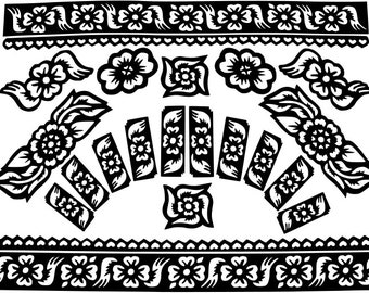 Mixed Design #Henna Tijdelijke Tattoo Body Art Decal Stencil Sticker Mehndi