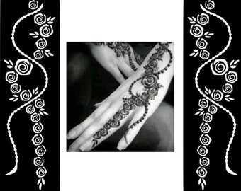 Diseño mixto #Tatuaje temporal de henna Arte corporal Calcomanía Plantilla de calcomanía Mehndi