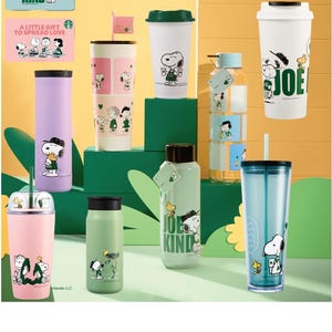 Gobelet Starbucks x Snoopy Peanuts 2025 Joe Cool Woodstock | Mug en édition limitée | Cadeau de collection Snoopy pour les amateurs de café