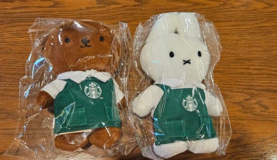 Starbucks X Miffy Plush Keychain Miffy and Boris Limited
