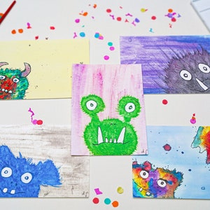 Postkarten Set "Happy Monsters" 2, je 5 Karten