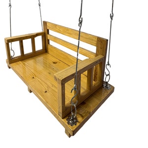 Jairi Traders Wooden Swing Natural Wood with back and hand Support zdjęcie 3