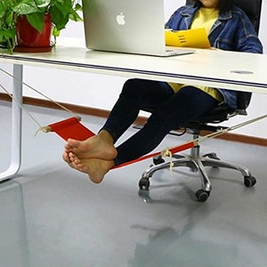 Under Desk Curved Foot Rest Stand Adjustable Memory Foam Foot Stool  ZipperPillow