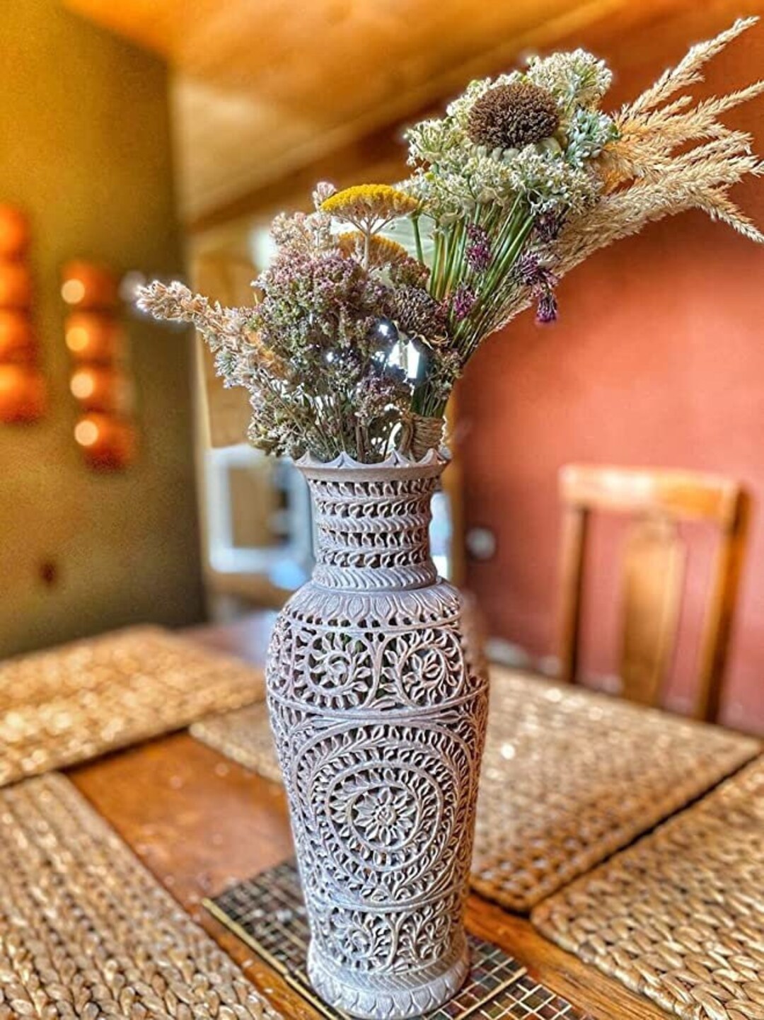 Jairi Traders Handmade Soapstone Vase Soap Stone Flower Vase Hand