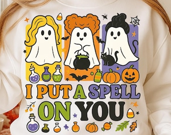 I put a spell on you png, Vintage png, Retro aesthetic png, Trendy sublimation, Retro png, Halloween png, spooky png, trendy Halloween png