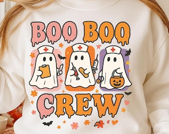 Boo Boo Crew Png, Halloween Nurse Png, Halloween Png,Nurse Halloween Png,Retro Nurse Png,Ghost Nurse Png,Nurse Shirt Sublimation,Cute Ghost