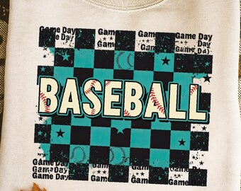 Retro Checkered Baseball png, Checker Baseball Png, Baseball Mom Png, Baseball Png Sublimation, Baseball Shirt Design