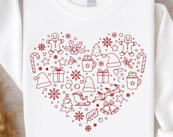 Funny Christmas Heart SVG, Christmas Svg, Christmas Tree Png, Santa hat, Elf, Kids Christmas Shirt, Svg Files For Cricut