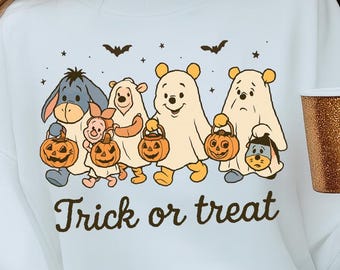Retro Halloween Shirt PNG, Halloween Ghost Png, Spooky Vibes Png, Trick Or Treat Png, Fall Png Design, Halloween Shirt Png, Digital Download
