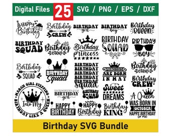 Cytaty urodzinowe SVG, pakiet urodzinowy SVG, topper na tort SVG, plik plotera urodzinowego SVG png, urodzinowa dziewczyna SVG, koszulka urodzinowa SVG