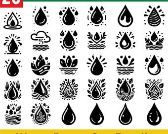 Wassertropfen Regentropfen Wasserspritzen Bündel | watersplash raindrops wassertropfen wassertropfen kreis druck | Wassertropfen Eps svg