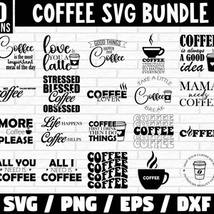 Coffee SVG Bundle, Coffee svg, coffee sayings svg bundle, iced coffee svg, caffeine svg, funny coffee svg, coffee quote svg