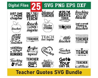 Paquete SVG PNG de profesor, paquete SVG de profesor, cita de profesor en SVG, camiseta de profesor, regreso a clases en SVG, archivos de corte para Cricut