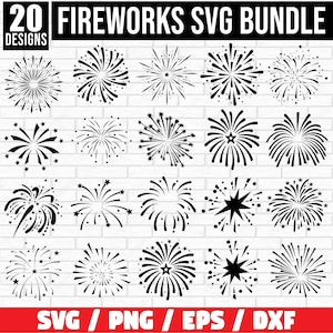 Fireworks Bundle Svg, Fireworks Svg Cut File, Fireworks Clipart, Fireworks Silhouette, Fireworks Vector, Fireworks png, New Year Fireworks