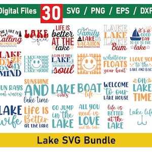 Pacchetto SVG di Lake, Clipart di Lake Summer, Pacchetto SVG di Lake Retro, Citazioni di Lake SVG, Vita di Lake SVG, Design di magliette di Lake, SVG di Lake Funny