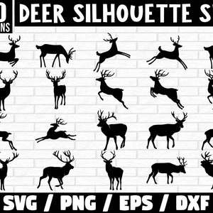 Herten SVG Bundel, Herten SVG, Natuur Herten svg, Bergen svg, Dieren svg, Herten Silhouet, Herten Clipart, Merry Christmas, Cut File voor Cricut