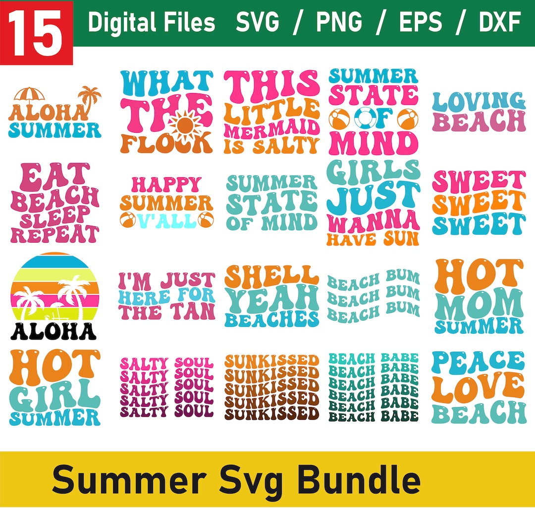 Retro Summer SVG Bundle, Beach SVG, Beach Quotes,summer Shirt Svg ...