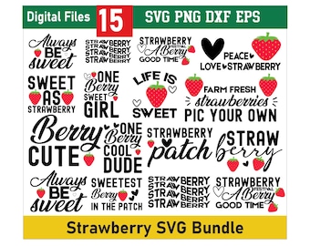Strawberry Svg Bundle, Strawberry Quotes Svg, Sweetest Berry Svg, Strawberry Png, Sweetest Berry Svg, Berry Svg, Strawberry Clipart