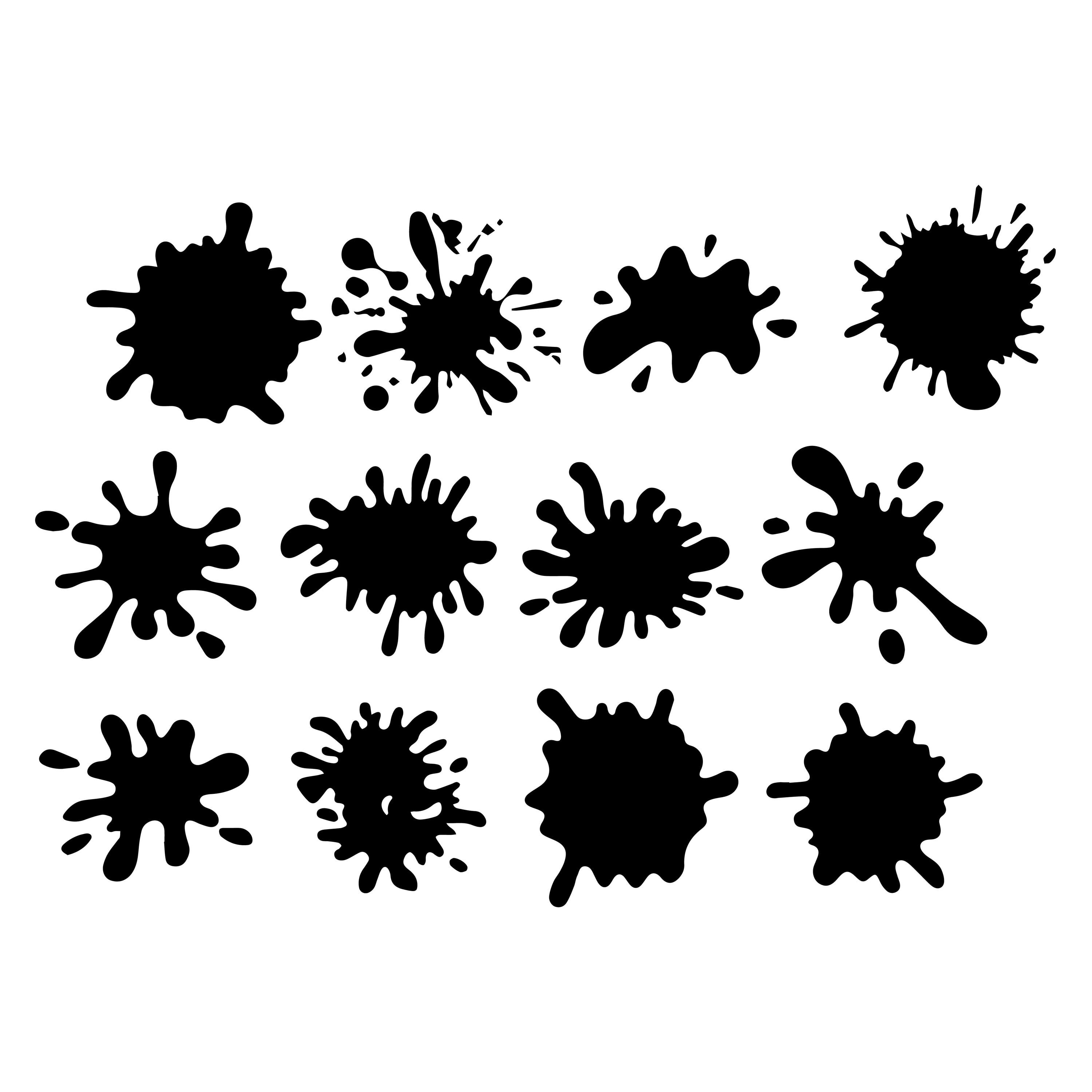 Paint Splatter SVG Bundle, Splatter Multicolor Svg, Paint Splats Svg ...