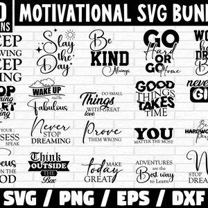 Motivational Svg Bundle, Positive Quote Svg, Funny Quotes, Saying Svg, Hand Lettered, Inspirational Quotes SVG, Cricut Cut Files