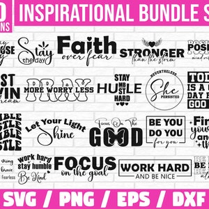 Inspirational Bundle Svg Png Bundle, Motivational Quotes Svg, Positive Affirmations, Encouraging Quotes Svg, Shirt Svg, Mental Health Png
