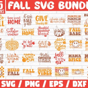 Fall Bundle SVG PNG, Thanksgiving Svg, Fall vibes svg, Trendy svg, Coffee mug svg, Pumpkin svg, Groovy Autumn Svg, Fall Shirt svg