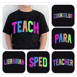 School Occupation PNG Bundle, Back to School Teacher Sped Para Counselor, Bright Neon Girly Png, Preppy First Day of School, Digital File