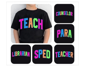 School Occupation PNG Bundle, Back to School Teacher Sped Para Counselor, Bright Neon Girly Png, Preppy First Day of School, Digital File