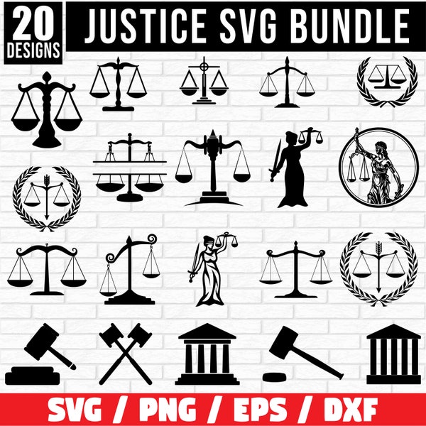 Justice SVG Bundle, Scale Of Justice SVG, Law Svg, Lady Justice Svg, Judge Svg, Gavel Svg, Courthouse SVG, Tribunal Svg, Justice Scales