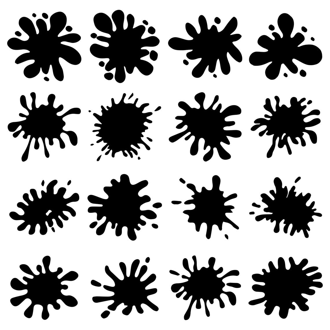 Paint Splatter SVG Bundle, Splatter Multicolor Svg, Paint Splats Svg ...