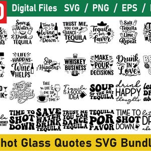 Shot Glass Svg Bundle, Funny Drunk Svg, Cricut, Shot Glass Quotes, Shot Svg, Funny Drinking Svg, Tequila svg, Shot Glass Wrap