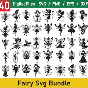 Fairy SVG Bundle, Fairy PNG Bundle, Fairy Clipart, Fairy Silhouette, Tooth Fairy svg, Fairy Vector, Fairies Svg, Digital Download