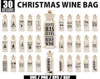Christmas Wine Bag SVG Bundle, Wine SVG Bundle, Funny Wine Bag svg, Wine Quotes svg, Wine Glass svg, Christmas Wine svg, Wine cut files