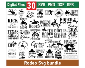 Paquete SVG de rodeo, SVG de vaquero de granja, PNG de escena de vaquero, SVG del oeste, Sombrero de vaquera, Diseños de camisetas del oeste, SVG de jinete, Paquete SVG del oeste
