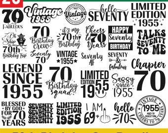 70th Birthday SVG Bundle, Vintage 1955 Svg, Vintage 1955 Svg, 70th Birthday Svg, 70th Birthday 1955 Shirt, 1955 Birthday Gift, Hello 70 svg
