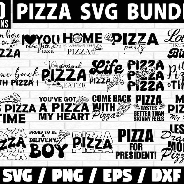 Pizza Svg Bundle ,Pizza SVG, Pizza Bundle SVG, Pizza Sayings SVG, Pizza Clipart, Pizza Party, Food svg, Pizza Board svg, Silhouette Cricut