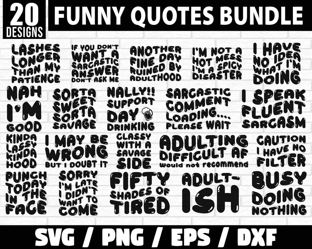 Funny Quotes Bundle Svg, Retro Svg, Groovy Svg Bundle, Trendy Svg,wavy ...